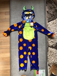 TU Sainsburys Kids Unisex Little Monster Halloween Outfit (Blue) Ages 1-2 Years - Picture 1 of 12