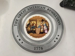 Vintage Pewter Plate. The Great American Revolution 1776 Betsy Ross. Canton, OH  - Picture 1 of 7