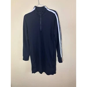 Athleta Circa Track Sweatshirt Dress Small Back Quarter Zip With Pockets - Picture 1 of 6
