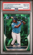 Xavier Isaac 2023 Bowman Chrome 1st Sapphire Green Card 39/60 #BCP-145 PSA 10