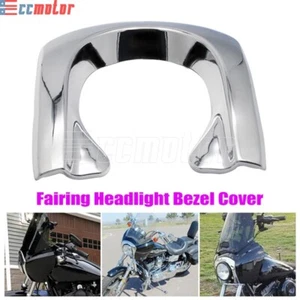 Motorcycle Chrome Headlight Trim Cover Bezel Fairing for Harley Dyna Low Rider - Picture 1 of 9