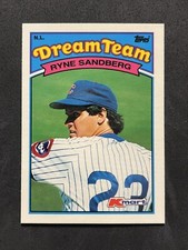 1989 Kmart Topps Dream Team #24 Ryne Sandberg "N.L. Rookie Of The 80's""