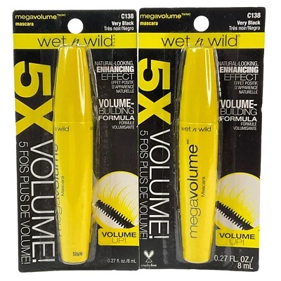 Wet N Wild Mascara Megavolume 5x Volume Building C138 Very Black Lot of 2 New - Image 1 of 4