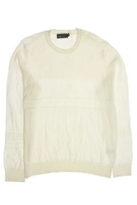 Vince Men's Simi-Sheer Cotton Crew Neck Sweater (Large, Off White) $245 - Picture 1 of 3
