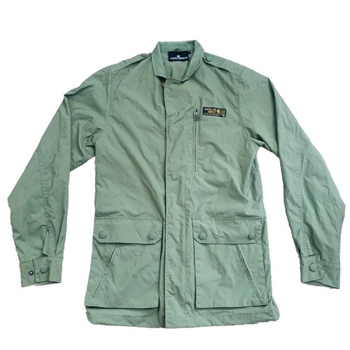 Giacca uomo Supreme Being verde stile militare taglia media zip con bottoni