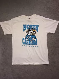 Vintage Rare UNC North Carolina Tarheels Single Stitch T Shirt Size L U.S.A. - Picture 1 of 10