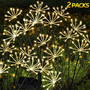 2pcs Solar Garden Lights Outdoor Waterproof Twinkling Firework Lamp Yard Pathway - Picture 1 of 12