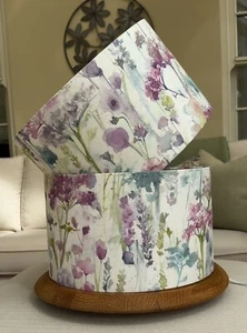 Wild Flowers Lamp Shade Voyage Floral Summer Ilinizas Fabric Pink Teal Lampshade - Picture 1 of 11