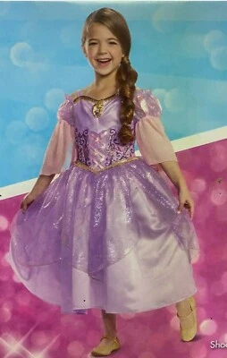 DISNEY официальный маскировки запутанный принцесса Рапунцель костюм платье девочек Sx M 7-8 - Изображение 1 из 4