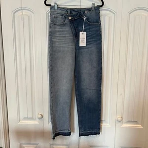 Risen High Waist Crossover Two Tone Jeans Gr. 3/26 - Bild 1 von 9