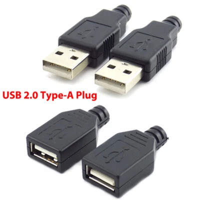 5/10/20X 4-pin USB 2.0 Type-A Plug Female Male Connector Adapter  Jack Cover - Image 1 of 4