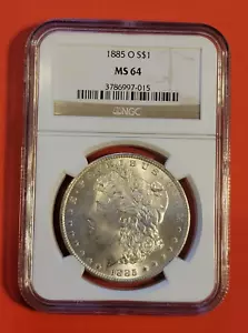 1885 O Morgan Silver Dollar $1 NGC MS 64 - Picture 1 of 3