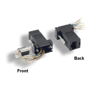 Kentek schwarz DB9 Buchse auf RJ-45 Buchse Modular Adapter Netzwerk Ethernet Cat5e/6 - Bild 1 von 1