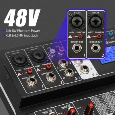 6 Channel DJ Digital Sound Mixer+24 DSP Echo OTG Jack Sound Card Mixing Console - Bild 1 von 4
