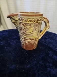 Mayan Aztec Prairie Green Frankoma Grand Mug 7M Embossed Glaze 26939 #D HTF - Picture 1 of 3