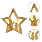 2x Weihnachts-LED-Holzornamente Stern Muster1 - Hausdekor & Geschenk