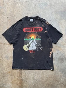 Vintage 1994 Quiet Riot Reunited N’ Terrified Tour T Shirt Mens XL WORN UNIQUE - Picture 1 of 16
