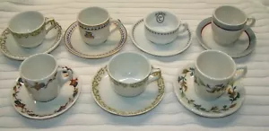 Seven Different Restaurant / Hotel China Demitasse Cups & Saucers for one Price - Picture 1 of 9