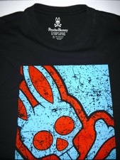 PSYCHO BUNNY TEE T-SHIRT -XL 7- NAVY BLUE RED - CREW NECK TAILORED- SOFT- CASUAL