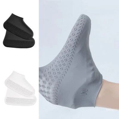 Wate Resistant Rain Shoe Covers Nonslip Reusable Silicone Rubber Boot Protectors - Image 1 of 4