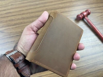 RFID Blocking Genuine Leather Bifold Slim Mens Wallet Zip Coin Pocket Credit - Image 1 of 4