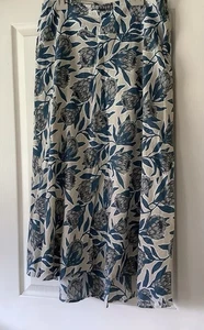 Pre Owned Part Cotton Blue Lined MIDI Seasalt Skirt. Size 14. Great Condition - Picture 1 of 4