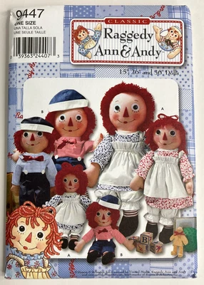 9447 Simplicity Classic Raggedy Ann & Andy Sewing Pattern  Uncut Vintage 2000 - Image 1 of 3
