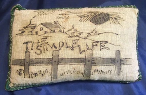 Vintage mit Zedernholz gefülltes Kissen "The Simple Life" "Mohawk Trail" Souvenir. - Bild 1 von 4