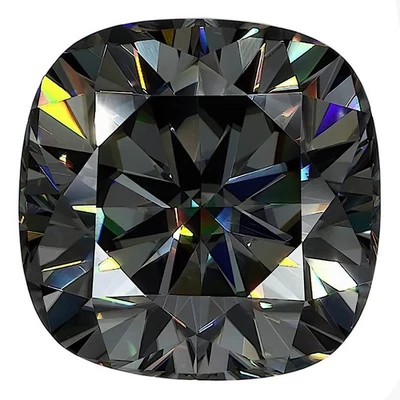 Fancy Color  Black Diamond Cushion Cut Loose D Grade VVS1 Quality Gemstone - Image 1 of 4