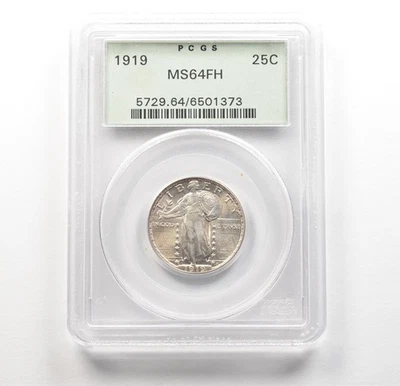 1919 Standing Liberty Quarter MS64 FH PCGS OGH PQ *6295 - Image 1 of 3