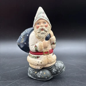 Vintage Walnut Ridge LE Folk Art Old World Walking Santa Figur Kathi Bejma - Bild 1 von 6