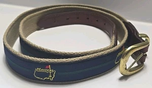 Masters Leather Ribbon Men’s Golf Belt Size 42 ANGC Augusta National Vintage - Picture 1 of 8