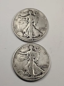 2x Walking Liberty Half Dollars – 1941 & 1942 – Circulated U.S. Coins - Picture 1 of 8