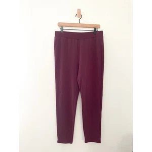Barefoot Dreams CozyChic Lounge Pants Medium Plum Burgundy Straight Leg Pull On - Picture 1 of 8