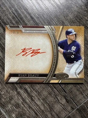 Ryan Braun 2015 Topps Tier One Red Ink Autograph Milwaukee Brewers /5 - Image 1 of 2