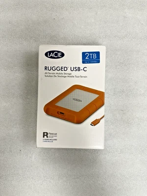 LaCie Rugged USB-C 2TB External Hard Drive ALL-TERRAIN MOBILE STORAGE - OPEN BOX - Image 1 of 4