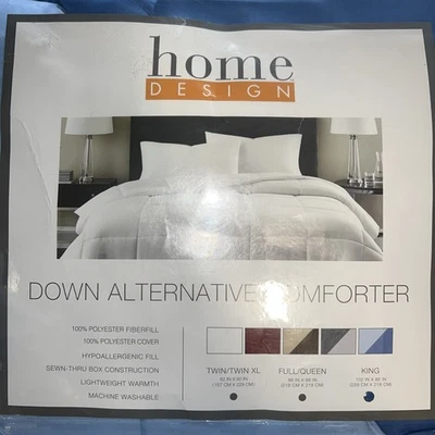 Home Design Lightweight Reversible Down Alternative Microfiber Comforter, Blue - Image 1 of 4