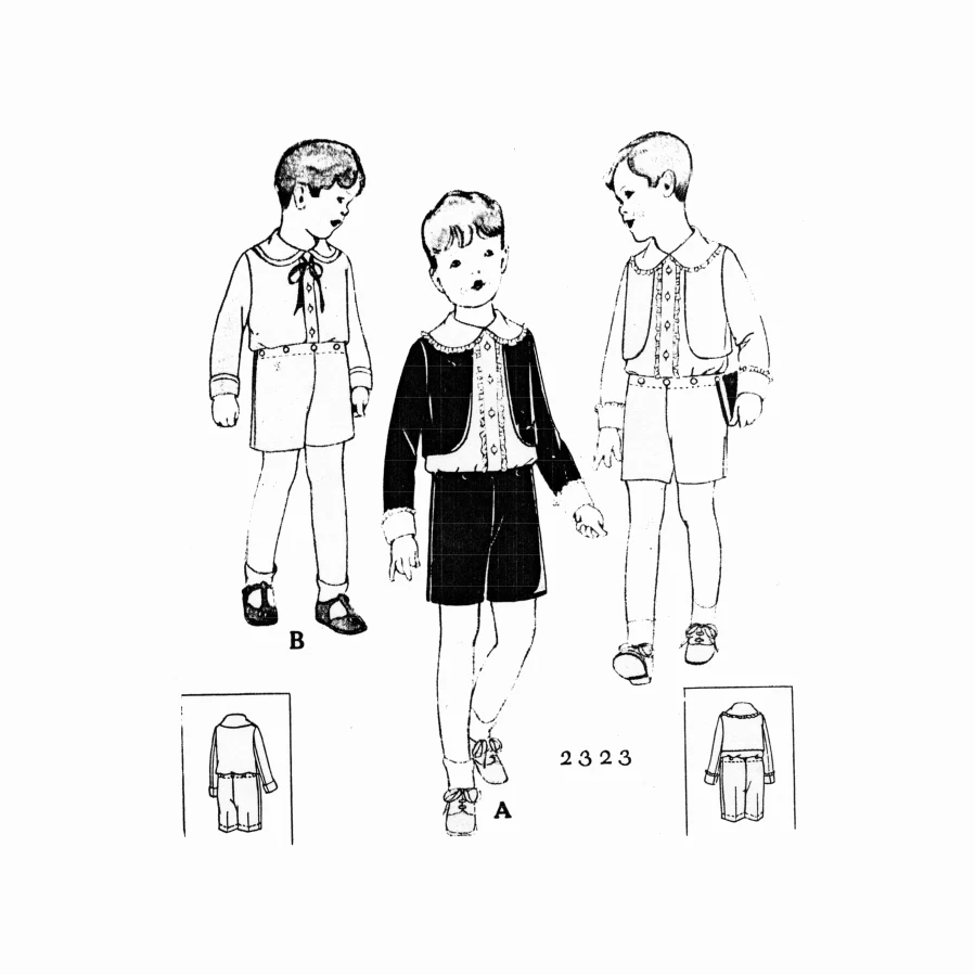 Past Patterns 2323 - Late 1920s Boys Bolero Suit Sewing Pattern for 5 Year Old - Image 1 of 3