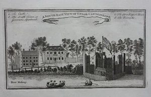 UPNOR CASTLE, RIVER MEDWAY, KENT, original antique print, Boswell, 1786 - Picture 1 of 2