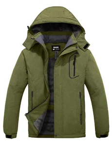 Skieer Men's Mountain Waterproof Ski Jacket Winter Rain Jacket Warm Snow Coat - Picture 1 of 63