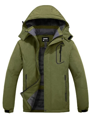 Skieer Men's Mountain Waterproof Ski Jacket Winter Rain Jacket Warm Snow Coat - Image 1 of 4