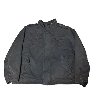 Levi's Jacket Men XL Black Coat Sherpa Lined Grunge Whimsygoth Dark Academia Y2K - Picture 1 of 15