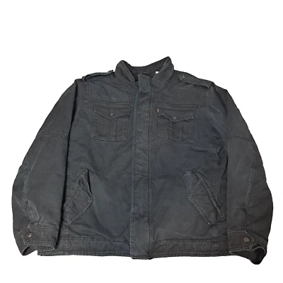 Levi's Jacket Men XL Black Coat Sherpa Lined Grunge Dark Academia Heritage Y2K - Image 1 of 4