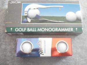 VINTAGE 1989 STAR CASE GOLF BALL MONOGRAMMER + 3 NOODLE LONG & SOFT GOLF BALLS - Picture 1 of 8
