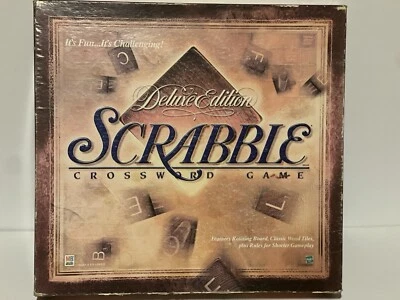 Scrabble DELUXE Edition ROTATING TURNTABLE Crossword Game Wood Tiles COMPLETE! - Image 1 of 3