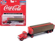 1941-1946 Chevrolet Tractor Red with Flatbed Bottle Trailer Coca-Cola Mini 1/87