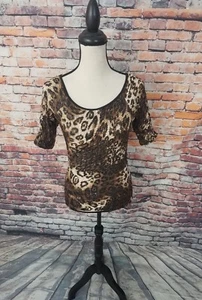 Joseph Ribkoff 1/2-Arm braun Tiermotiv U-Boot-Ausschnitt Stretch Shirt Top 8 gebraucht, in einwandfreiem Zustand - Bild 1 von 6