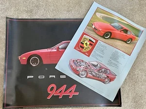Porsche 944 two posters by AQ, fabulous 1980s originals in color. Garage art! - Picture 1 of 3