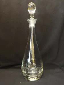 Vintage Tall Clear Glass Decanter With Glass Stopper 17.5" H - Picture 1 of 11