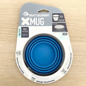 Sea To Summit X Mug 480 ml Blue Lightweight Compact Silicone Mug AXMUGBL New - Picture 1 of 8
